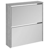 Shoe Cabinet with Mirror 2-Layer Grey Sonoma 63x17x67 cm 342633