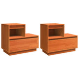 Bedside Cabinet 2 pcs Wax Brown 60 x 34 x 51 cm Engineered Wood 869895