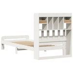 ZNTS Bookcase Bed without Mattress White 75x190 cm Small Single Solid Wood Pine 3308907
