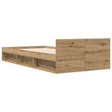 Bed Frame with Storage Artisian Oak 80 x 200 cm Engineered Wood 3429604