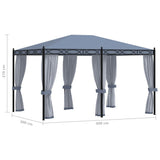 Gazebo with Mesh Screens 3x4 m Anthracite Steel 48057