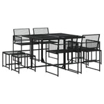9 Piece Garden Dining Set Black Poly Rattan 3295053