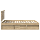 Bed Frame with Headboard Sonoma 140 x 190 cm Solid Pine Wood 3411012