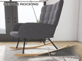 Berber Fleece Nursery Glider Rocker for Nursing, Wingback Rocking Chair for Living Room, Dark Grey T3398P344512