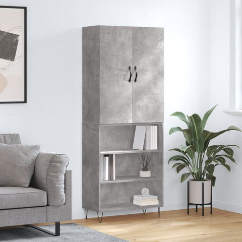 Highboard Concrete Grey 69.5x34x180 cm Engineered Wood 3198117