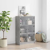 Highboard with Doors Concrete Grey 68x37x109 cm Engineered Wood 3295853
