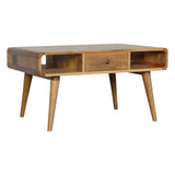 Curved Oak-ish Coffee Table IN713