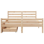 ZNTS Bed Frame without Mattress 120x190 cm Small Double Solid Wood Pine 3301598