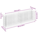 Gabion Raised Bed Galvanised Steel 180x30x60 cm 145634