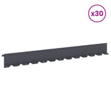 Lawn Edging 30 pcs 102 x 10 x 4 cm Steel Anthracite 8008750
