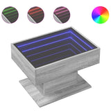 Coffee Table with LED Grey Sonoma 70x50x45 cm Engineered Wood 847537