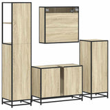 4 Piece Bathroom Furniture Set Sonoma Oak Engineered Wood 3301301