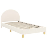 Children's Bed Frame with Headboard Cream 90 x 190 cm 42011033