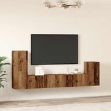 4 Piece TV Cabinet Set Wall-mounted Old Wood Engineered Wood 3329215