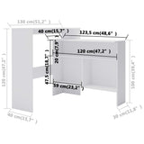 Bar Table with 2 Table Tops White 130x40x120 cm 280217