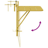 Hanging Balcony Table Folding Gold 60 x 39 x 65 cm Steel 42008076