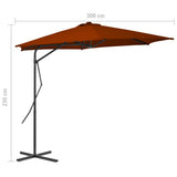 Garden Parasol with Steel Pole Terracotta 300x230 cm 312519