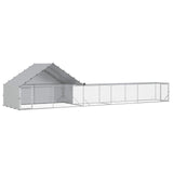 Chicken Coop with Roof and Yard 2 pcs Silver 800 x 200 x 190 cm 3434660
