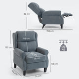 Recliner Armchair with Extended Leg Rest - Grey T3398P424906