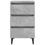 Bed Cabinet with Metal Legs 2 pcs Concrete Grey 40x35x69 cm 805914