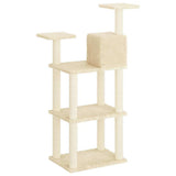 171427 Cat Tree with Sisal Scratching Posts Cream 118,5 cm