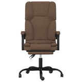 Massage Reclining Office Chair Brown Fabric 349674