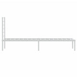 Metal Bed Frame without Mattress with Headboard White 75x190cm 352358