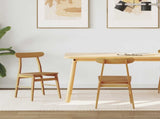 Dining Chair 2 pcs Natural 43 x 44.5 x 77 cm Solid Rubber Wood 42020486