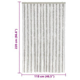 Fly Curtain Light Grey and White 118x220 cm Chenille 4004879