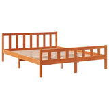 Bed Frame without Mattress Wax Brown 150x200 cm King Size Solid Wood Pine 844398