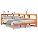 Bookcase Bed without Mattress Wax Brown 140x190 cm Solid Wood Pine 3324331
