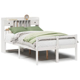 Bookcase Bed without Mattress White 135x190 cm Doouble Solid Wood Pine 3322046
