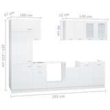 8 Piece Kitchen Cabinet Set Lyon White Engineered Wood 3067639