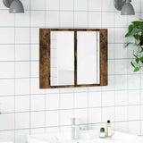 LED Mirror Cabinet Smoked Oak 60x12x45 cm Engineered Wood 822841