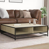 Coffee Table Sonoma Oak 100x100x30 cm Engineered Wood and Metal 848775
