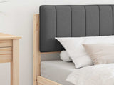 Bed Frame with Upholstered Headboard Dark Grey 75 x 190 cm 877810