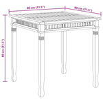 Garden Dining Table 80x80x80 cm Solid Teak Wood 49384