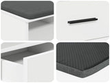 Hall Bench White 80 x 38 x 46 cm Engineered Wood and Fabric 891456