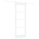 Sliding Door White 78 x 211 cm Solid Pine Wood and Glass 3332414