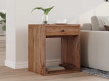 Bedside Table Brown 63 x 30 x 79 cm Solid Mahogany Wood 42012385