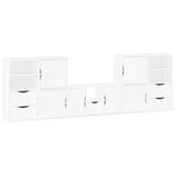5 Piece TV Units with Storage "ODDA" White Solid Wood Pine 3365383
