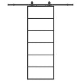 Sliding Door with Hardware Set Black 76x205 cm ESG Glass 3375787