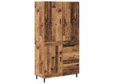 Highboard with Drawer 2 pcs Old Wood Engineered Wood and Glass 3415707
