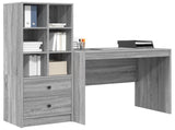 Desk with Drawer with Shelf with Storage 2 pcs Grey Sonoma 3337366
