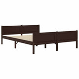 Bed Frame without Mattress Solid Pinewood Dark Brown 120x200 cm 322119