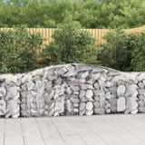 Arched Gabion Baskets 4 pcs 400x50x80/100 cm Galvanised Iron 3146985