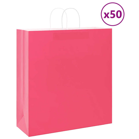 ZNTS Paper Bags 50 pcs with Handles Pink 45x17x48 cm 4101667