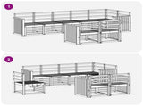 Sofa Sets 8 pcs Natural Solid Acacia Wood 3375004