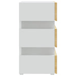 ZNTS LED Bedside Cabinet White and Sonoma Oak 45x35x67 cm Engineered Wood 326845