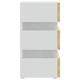 ZNTS LED Bedside Cabinet White and Sonoma Oak 45x35x67 cm Engineered Wood 326845